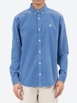 Carhartt WIP - L/S Madison Fine Cord Shirt in Blue Iris and Wax