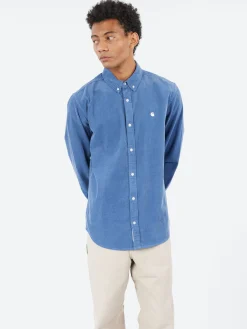 Carhartt WIP - L/S Madison Fine Cord Shirt in Blue Iris and Wax