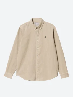 Carhartt WIP - L/S Madison Cord Shirt in Wall and Black