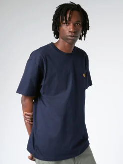 Carhartt WIP - S/S Chase T-Shirt in Dark Navy/Gold