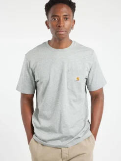 Carhartt WIP - S/S Pocket T-Shirt in Grey Heather