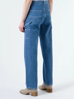 Carhartt WIP - W Pierce Pant Straight in Blue Stone Wash Denim