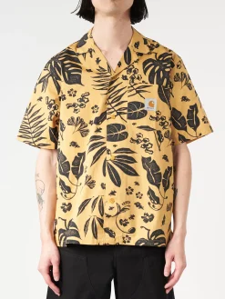 Carhartt WIP - Woodblock Print Shirt in Bourbon