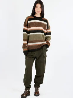 Casey Casey - Stripe Mohair Jumper in Khaki