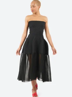 CFCL - Pottery HS Lucent Glitter Strapless Dress in Black