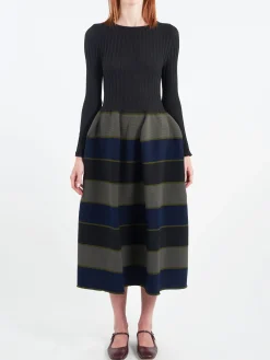 CFCL - Pottery Long Sleeve Dress in Black Multi