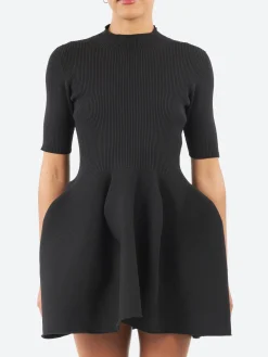 CFCL - Pottery Short Sleeve Mini Dress in Black