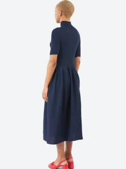 CFCL - Rivulet Short Sleeve Dress in Navy