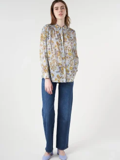Chloé Stora - Alger Shirt in Bleu Fleurs (Blue Floral)