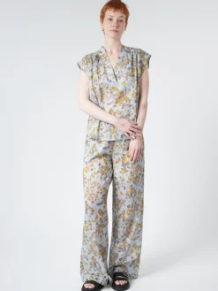 Chloé Stora - Armini Blouse in Bleu Fleurs (Blue Floral)