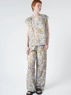 Chloé Stora - Rougail Pant in Bleu Fleurs (Blue Floral)