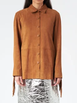 Chloé Stora - Uliana Suede Jacket in Cognac