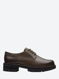 Clarks - Orianna Derby in Dark Olive Leather