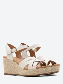 Clarks - Sabina Strap in Cream Leather