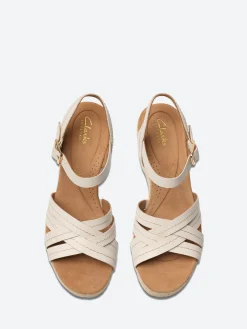 Clarks - Sabina Strap in Cream Leather