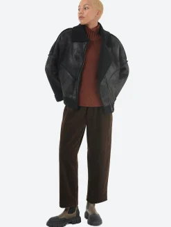 collection PRIVÉE? - Eco-Shearling Zipped Jacket in Black