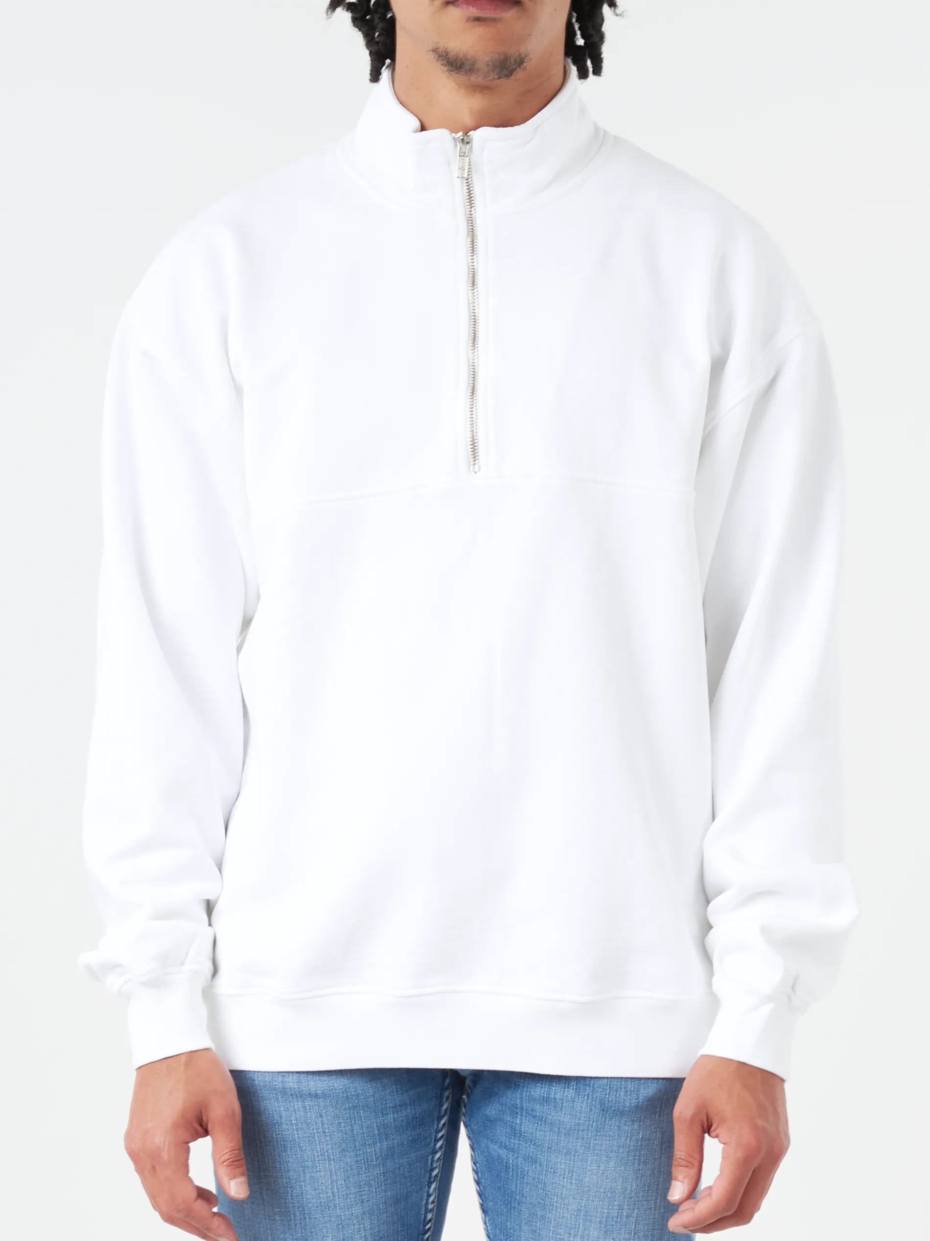 Colorful Standard - Quarter Zip in Optical White