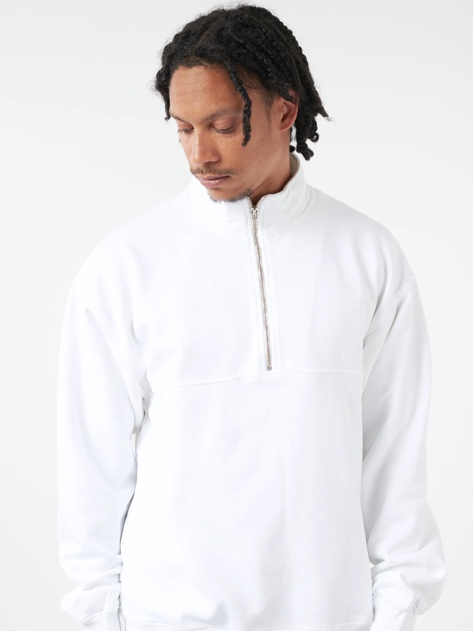 Colorful Standard - Quarter Zip in Optical White