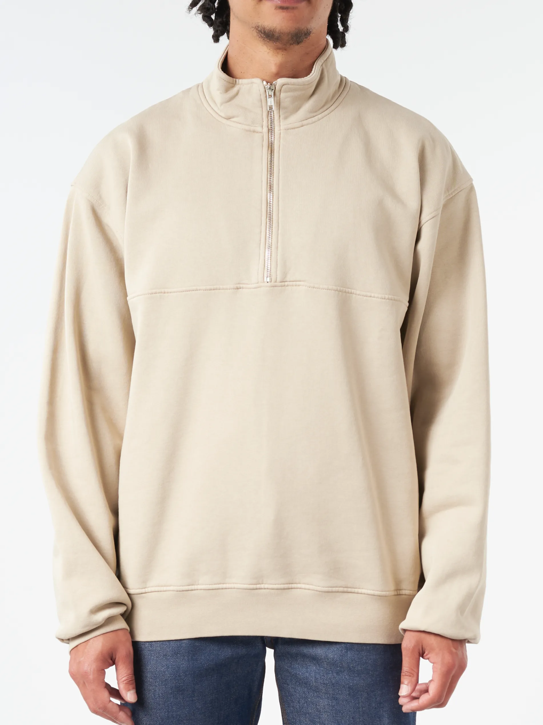 Colorful Standard - Quarter Zip in Oyster Grey