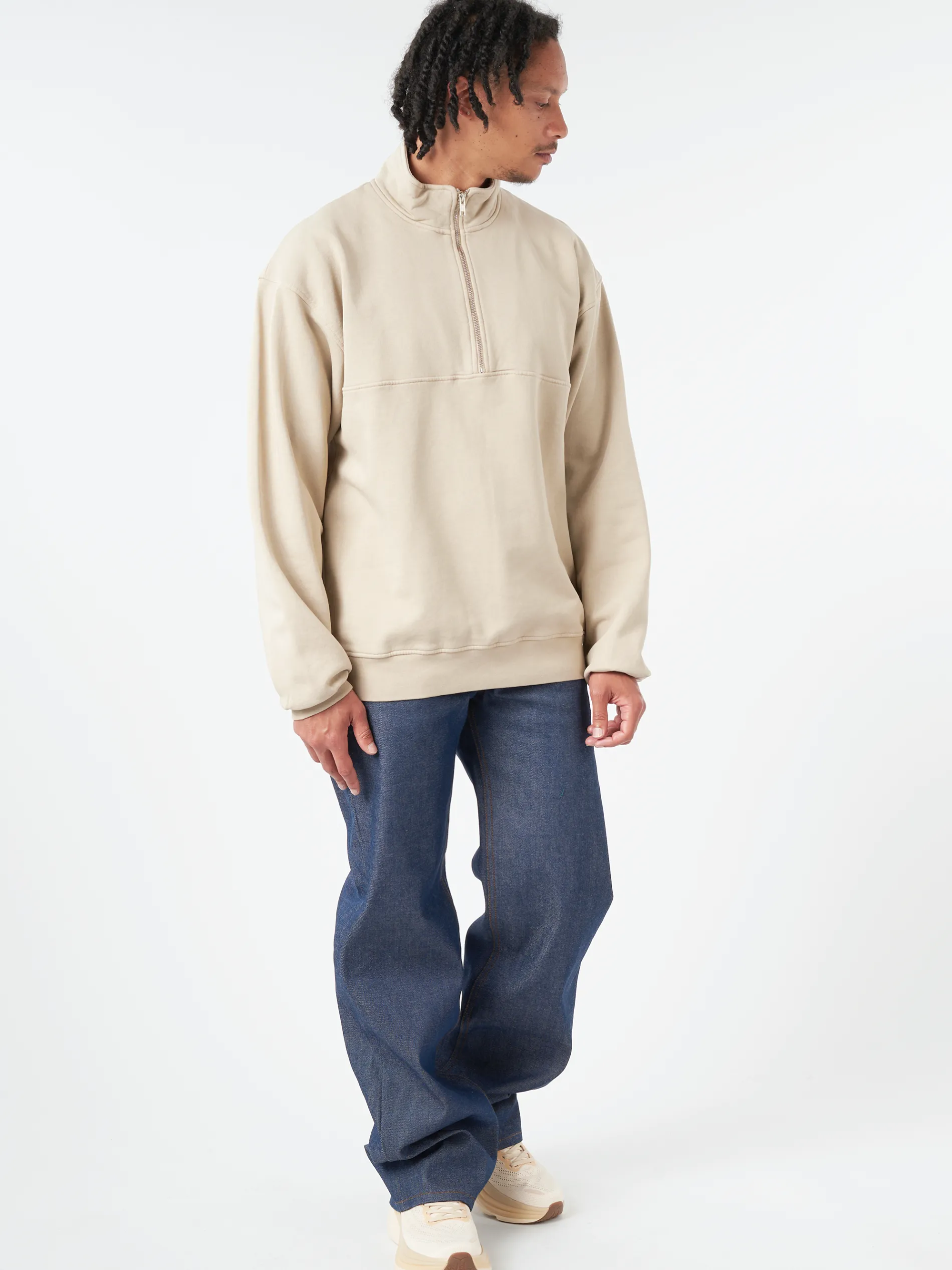 Colorful Standard - Quarter Zip in Oyster Grey