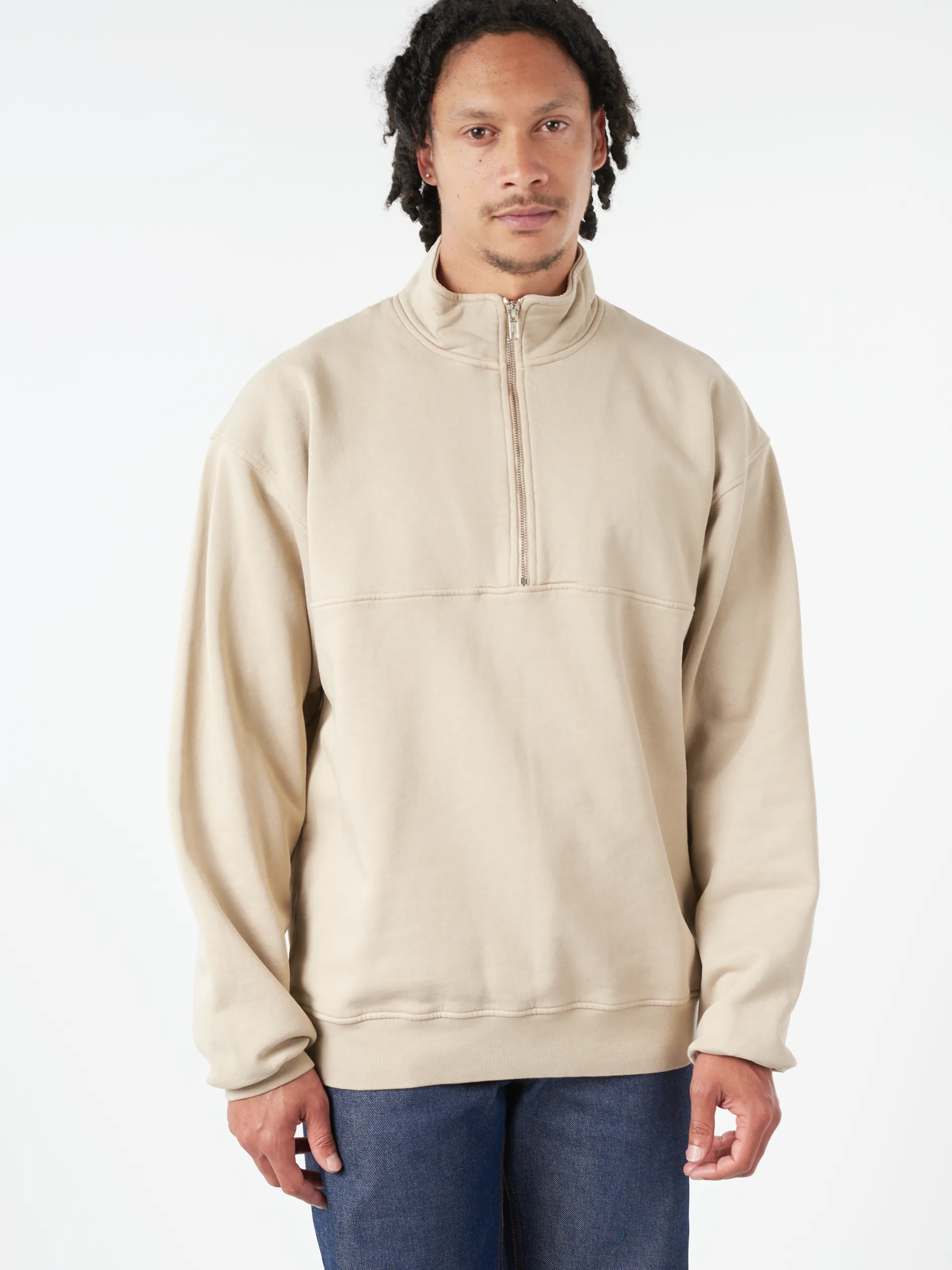 Colorful Standard - Quarter Zip in Oyster Grey
