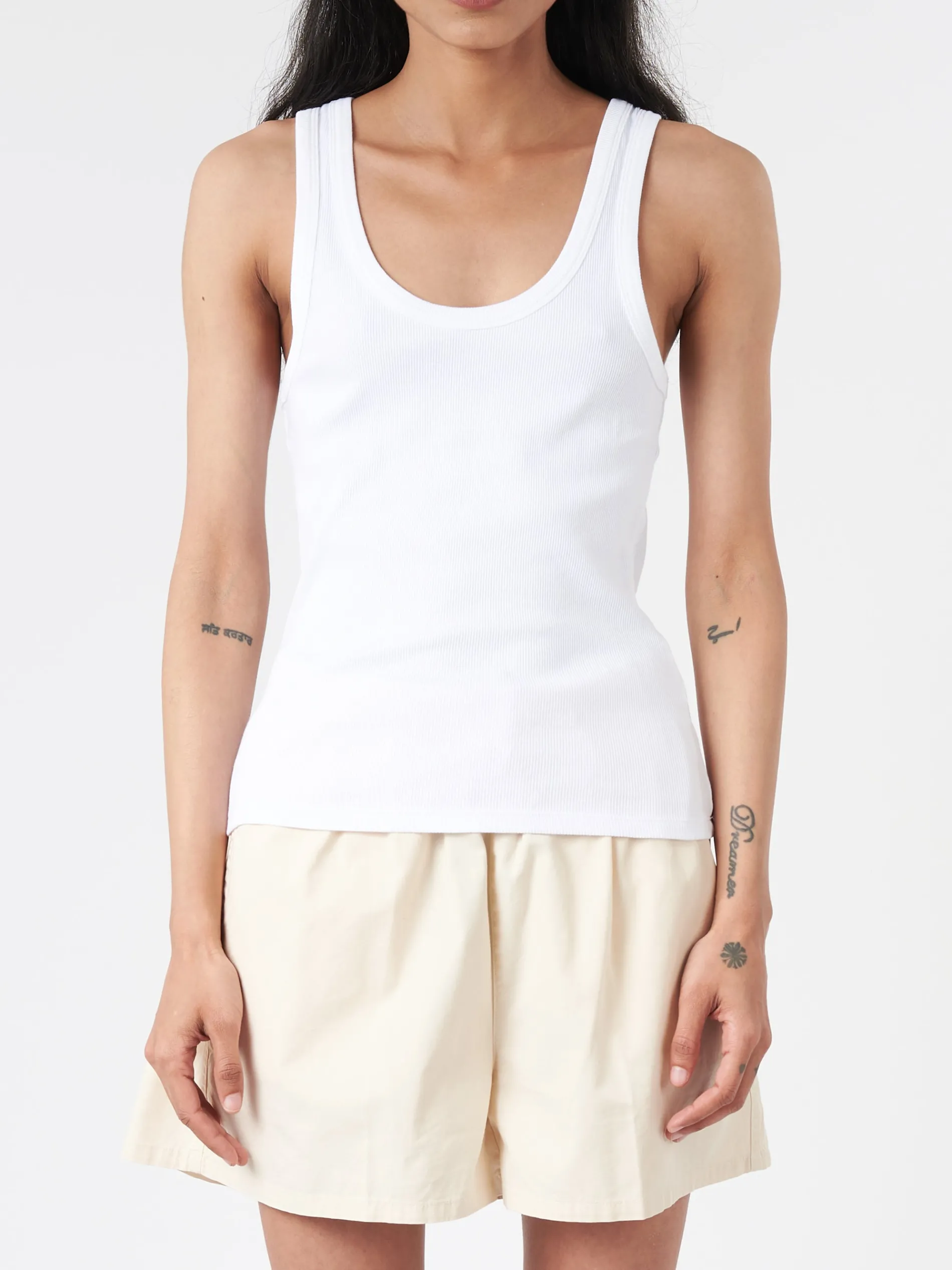 Colorful Standard - Women Organic Rib Tank Top in Optical White