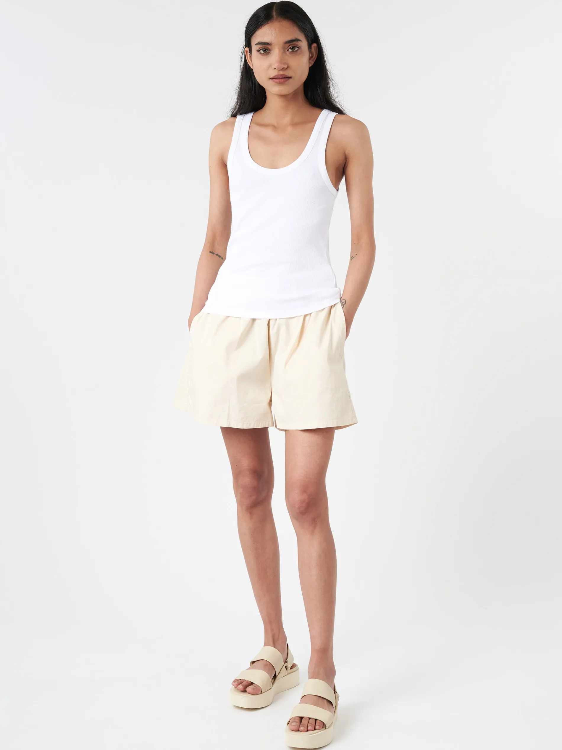 Colorful Standard - Women Organic Rib Tank Top in Optical White