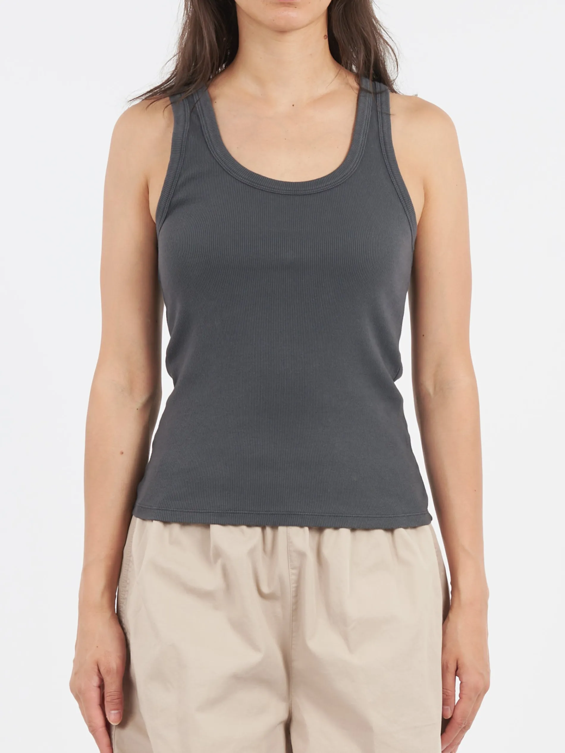Colorful Standard - Women Organic Rib Tank Top in Lava Grey