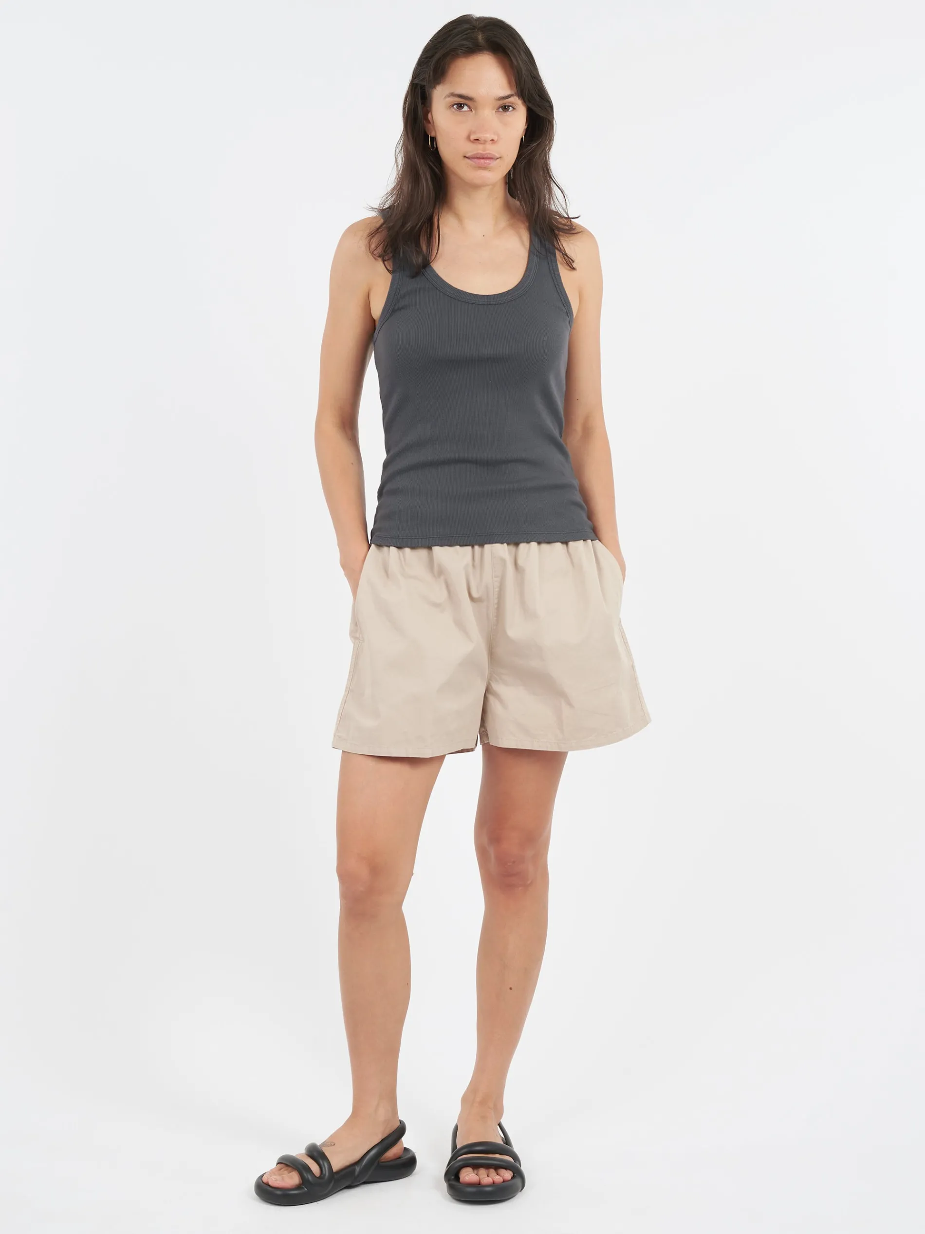 Colorful Standard - Women Organic Rib Tank Top in Lava Grey