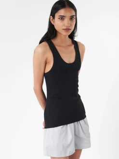 Colorful Standard - Women Organic Rib Tank Top in Deep Black
