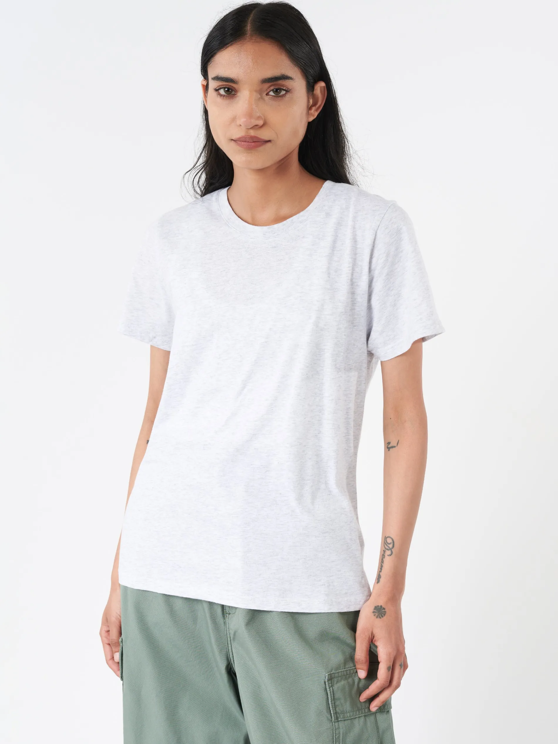 Colorful Standard - Women Light Organic Tee in Snow Melange (Light Grey)