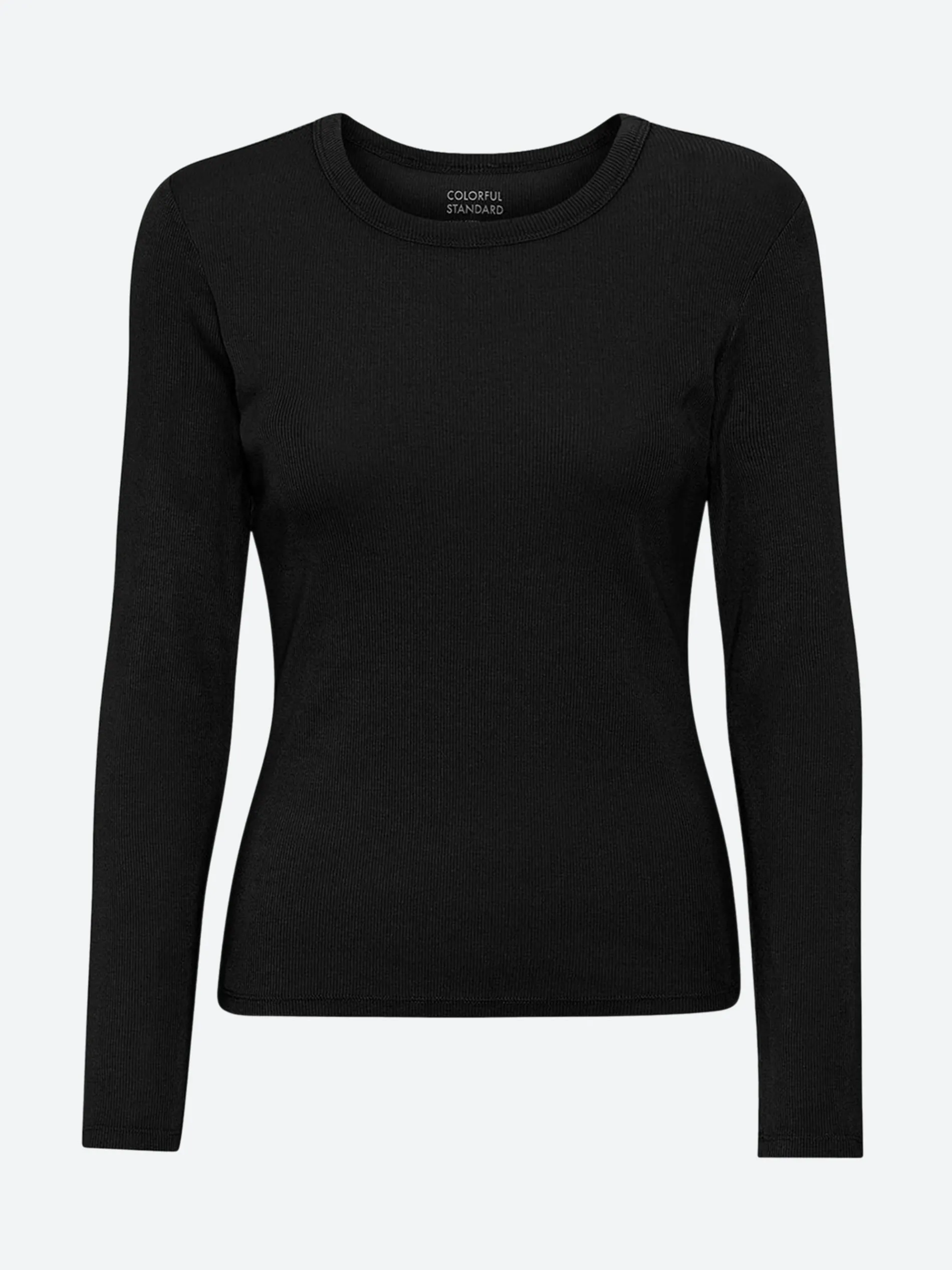 Colorful Standard - Women's Organic Rib Long Sleeve Tee in Deep Black