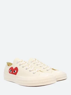 Comme des Garçons PLAY - Red Heart Chuck 70 Low Top in White