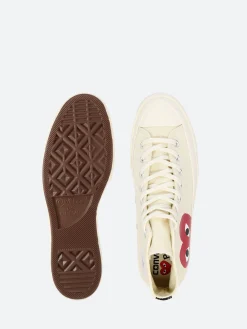 Comme des Garçons PLAY - Red Heart Chuck 70 High Top in White