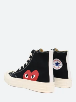 Comme des Garçons PLAY - Red Heart Chuck 70 High Top in Black