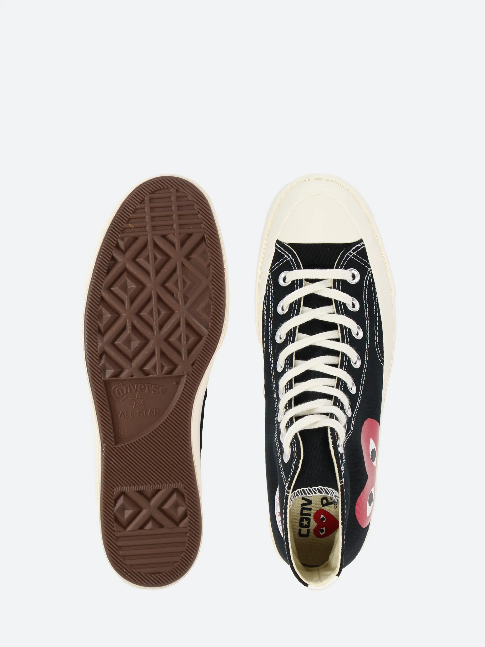 Comme des Garçons PLAY - Red Heart Chuck 70 High Top in Black