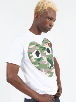 Comme des Garçons PLAY - T242 Camo Heart in White