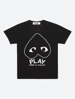 Comme des Garçons PLAY - T113 T-Shirt in Black with White Heart Outline