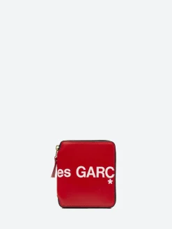 Comme des Garçons WALLET - SA2100HL Huge Logo Zip Wallet in Red
