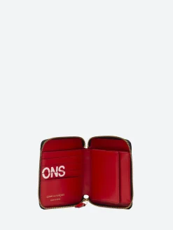 Comme des Garçons WALLET - SA2100HL Huge Logo Zip Wallet in Red