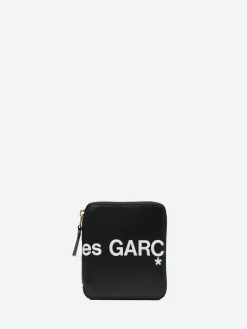 Comme des Garçons WALLET - SA2100HL Huge Logo Classic Zip in Black