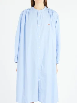 Danton - Broadcloth Gathered Shirt Dress in Sax