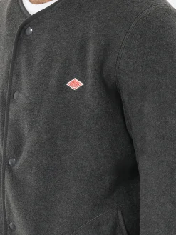 Danton - Collarless Fleece Jacket in Charcoal