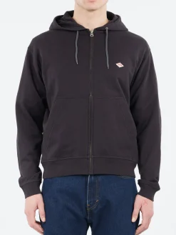 Danton - Cotton Terry Zip Hoodie in Charcoal