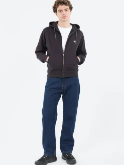 Danton - Cotton Terry Zip Hoodie in Charcoal