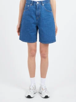 Danton - Denim 5 Pocket Shorts in Bleach Blue