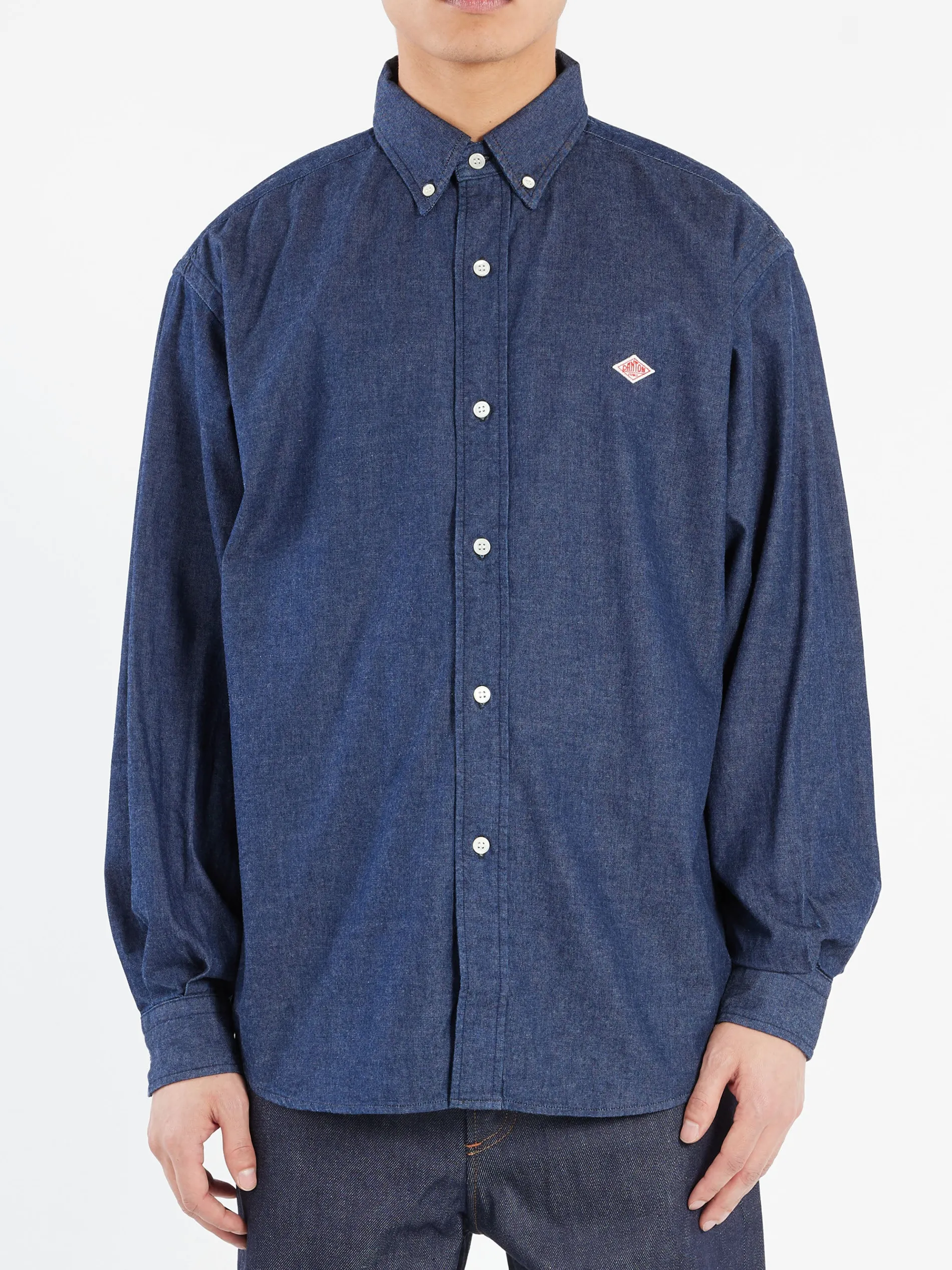 Danton - Denim Button Down Shirt in Indigo