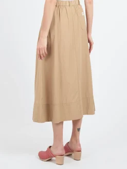 Danton - Double Pleated Skirt in Beige