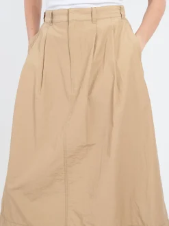 Danton - Double Pleated Skirt in Beige