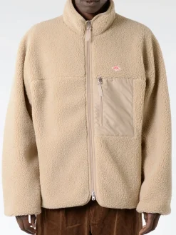 Danton - Insulation Stand Collar Boa Jacket in Beige